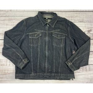 VTG Marithe +‎ Francois Girbaud Denim Jacket Sz XXXL 3XL Blue Cotton Full Zip